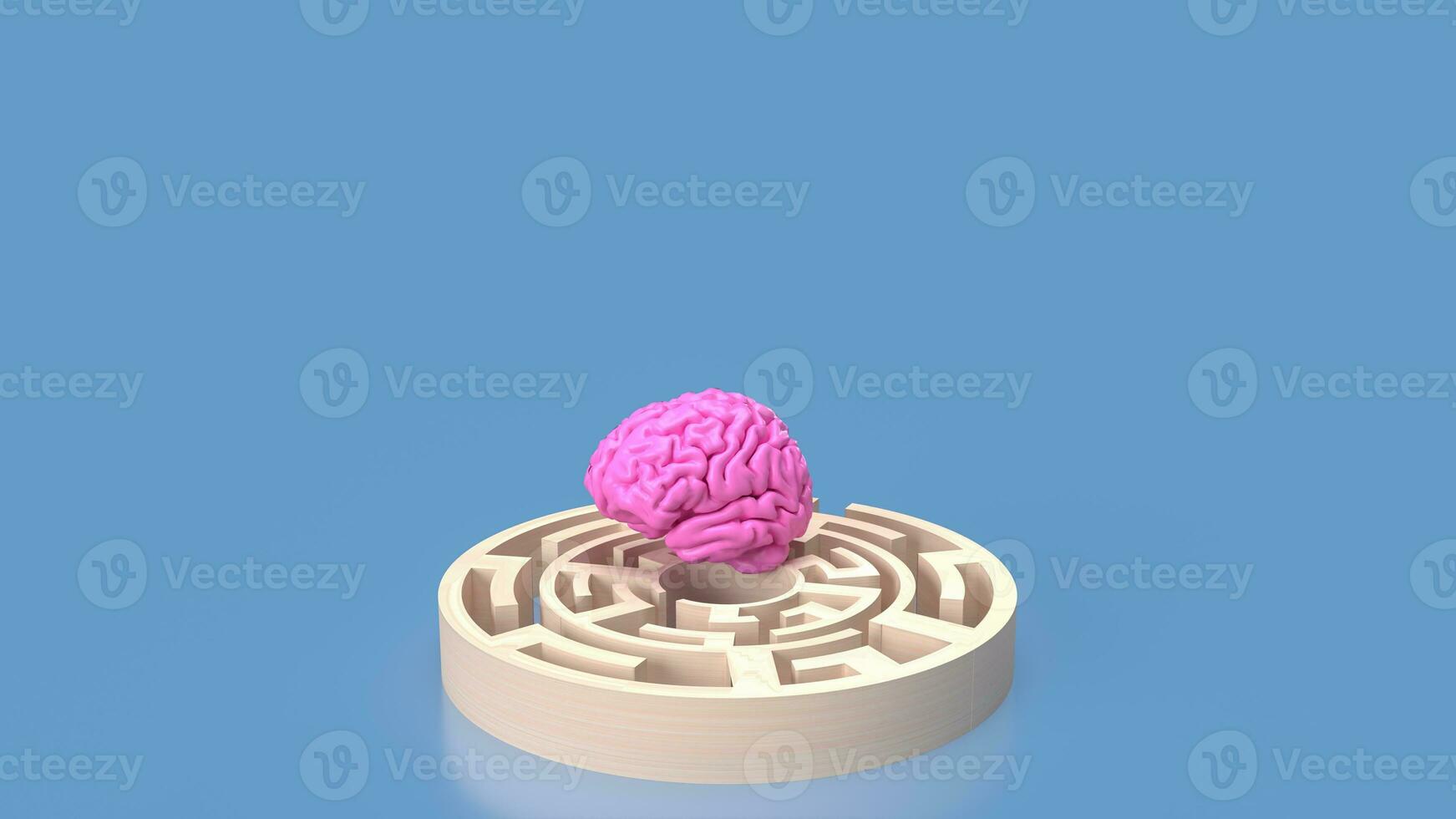 The pink Brain in maze for Brain training concept 3d rendering photo