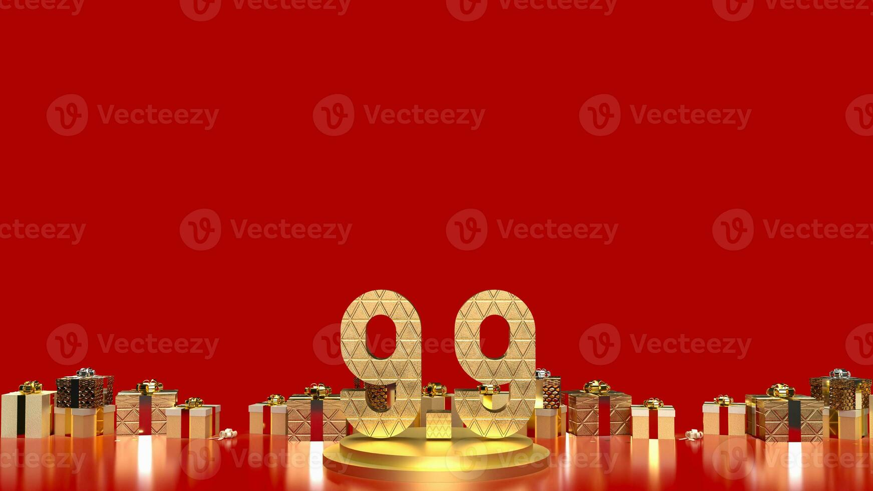 The 9.9 number on red background for sale or promotion concept 3d rendering photo