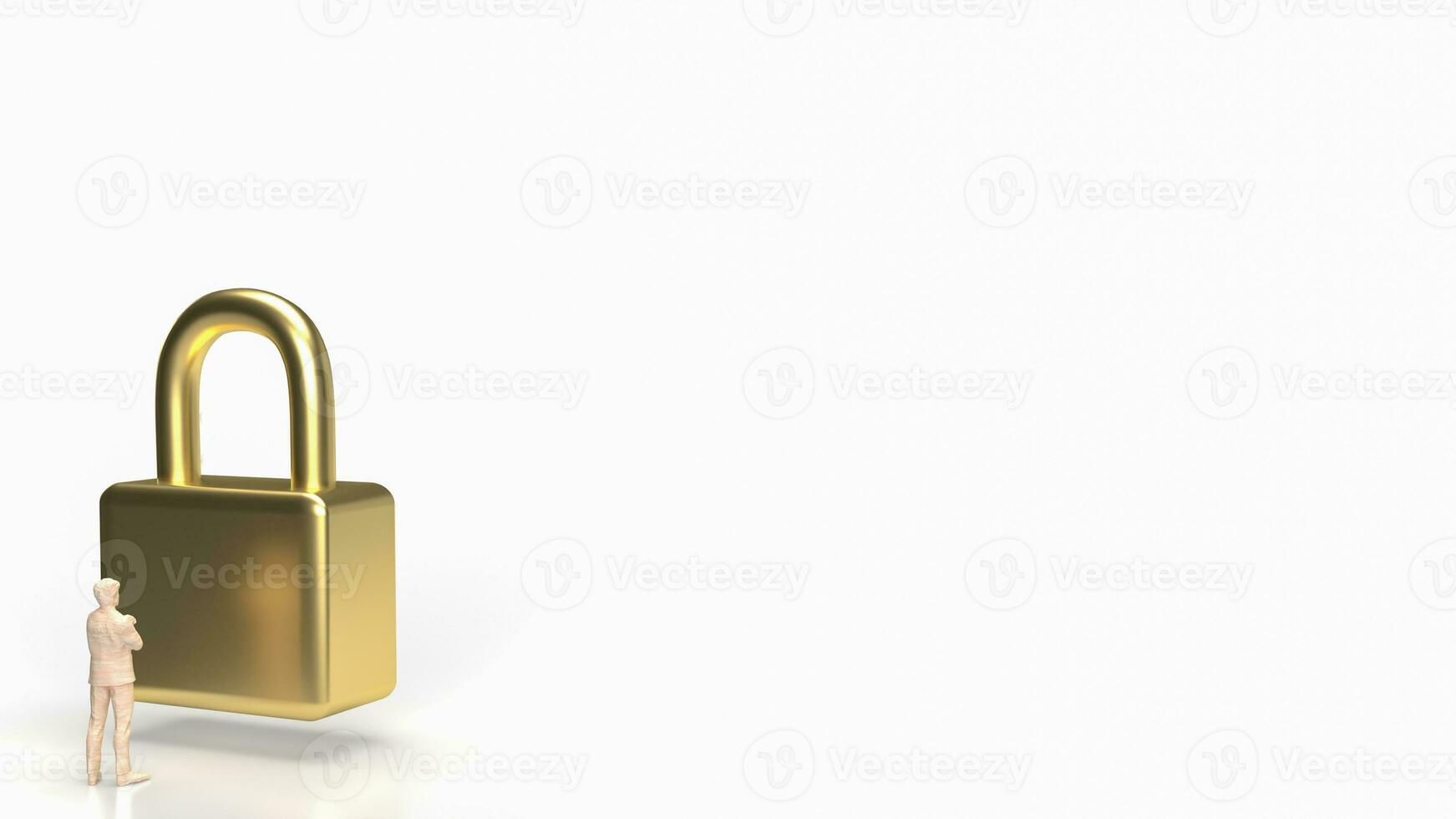 The man and gold master key for business concept 3d rendering photo