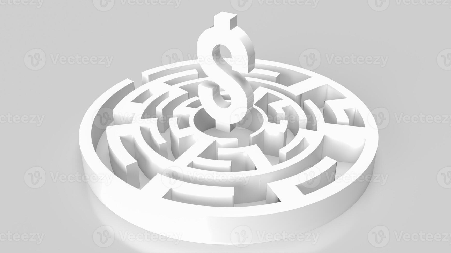 The dollar symbol in maze for business concept 3d rendering photo
