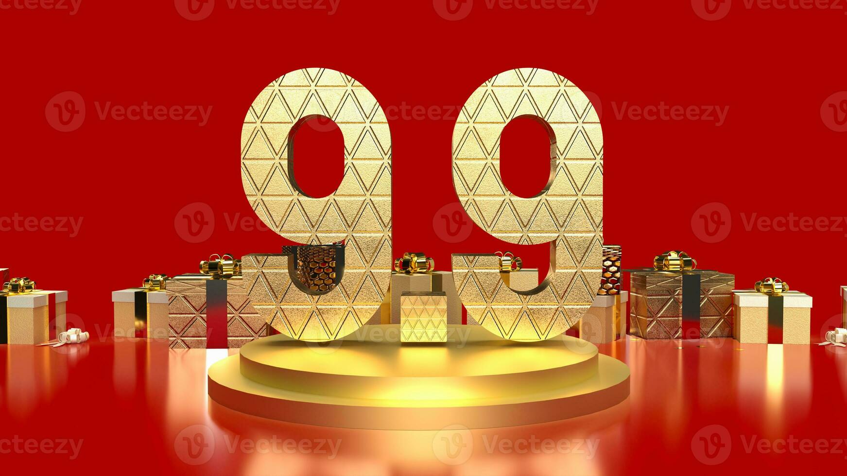 The 9.9 number on red background for sale or promotion concept 3d rendering photo