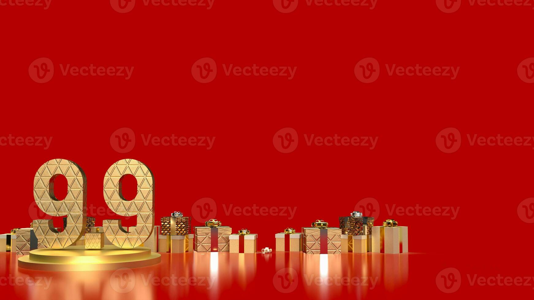 The 9.9 number on red background for sale or promotion concept 3d rendering photo
