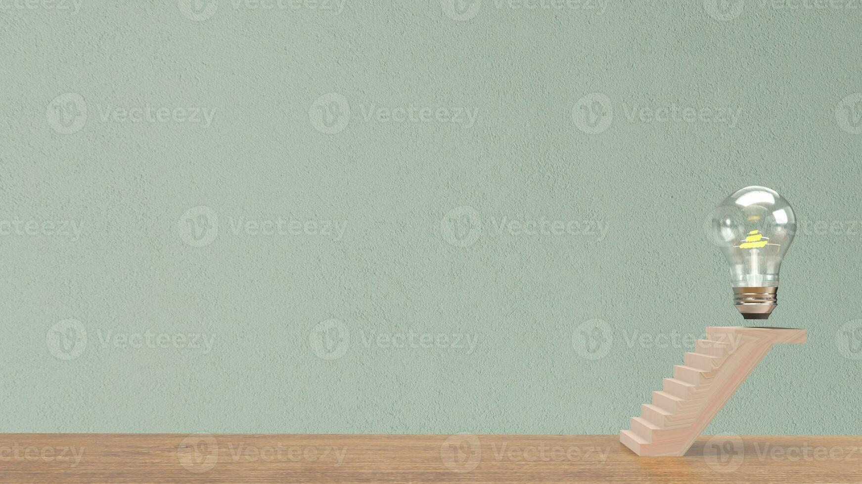 The stairs to light bulb for Business or creative concept  3d rendering photo