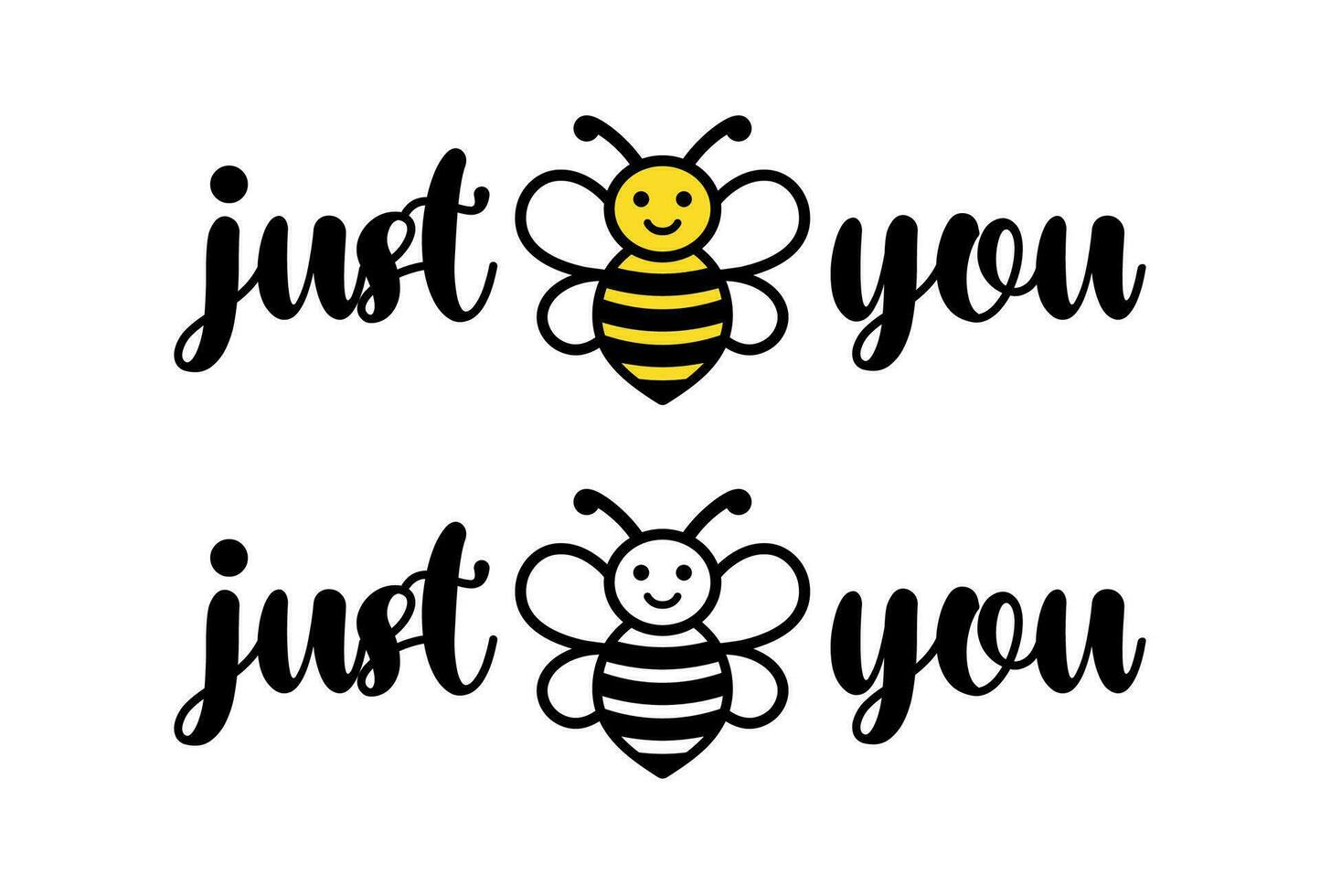 Just Be You, Inspirational Quote Graphic, Honey Bee Vector Art, Cute Pun