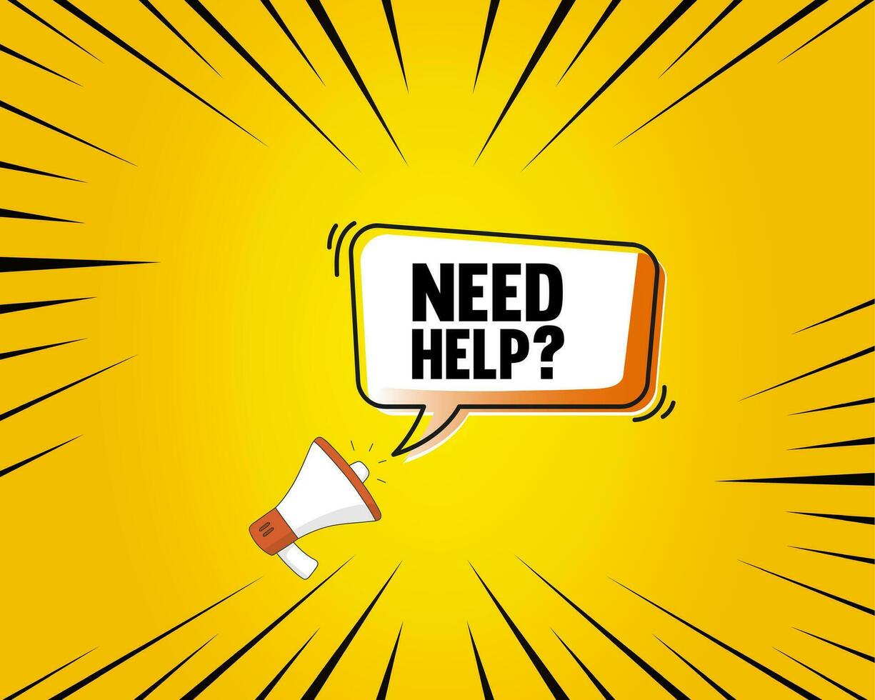 need help speech bubble vector