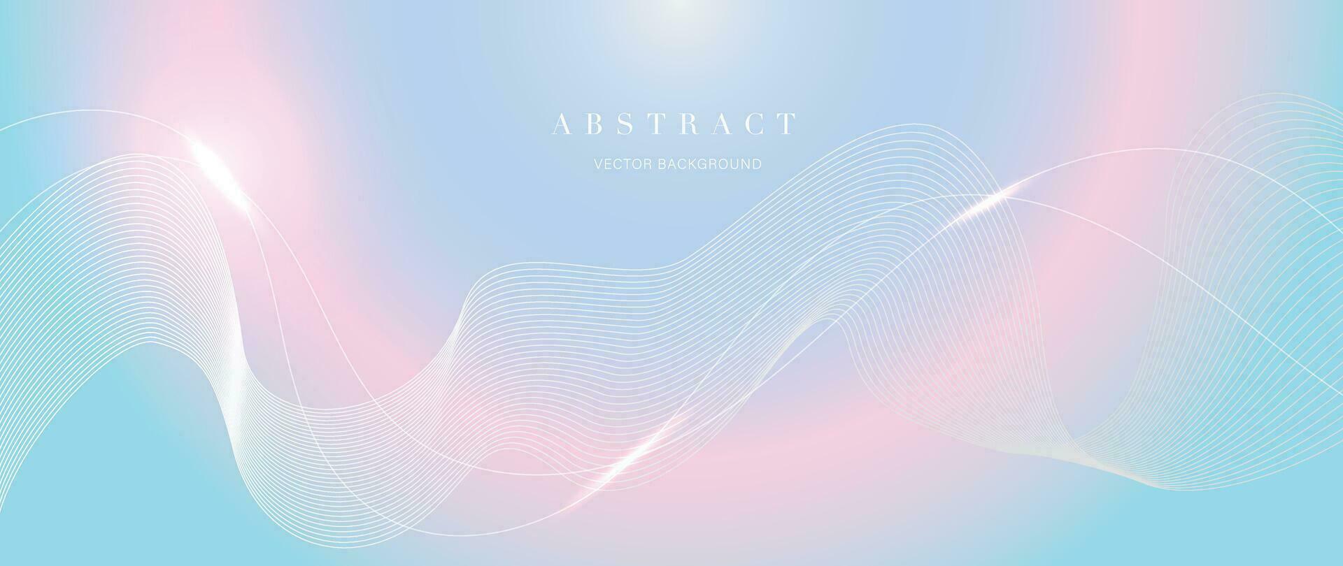 Abstract vibrant gradient line background vector. Futuristic style wallpaper with line distortion, wave, curved lines, pastel. Modern wallpaper design for backdrop, website, business, technology. vector