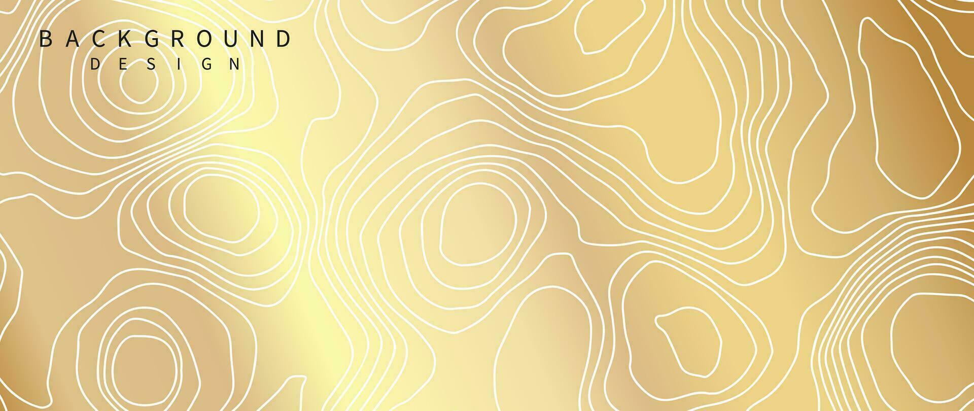 Elegant abstract line art on gradient blue background. Luxury hand drawn with gold wavy line and abstract shapes. Shining wave line design for wallpaper, banner, business, website, presentation. vector