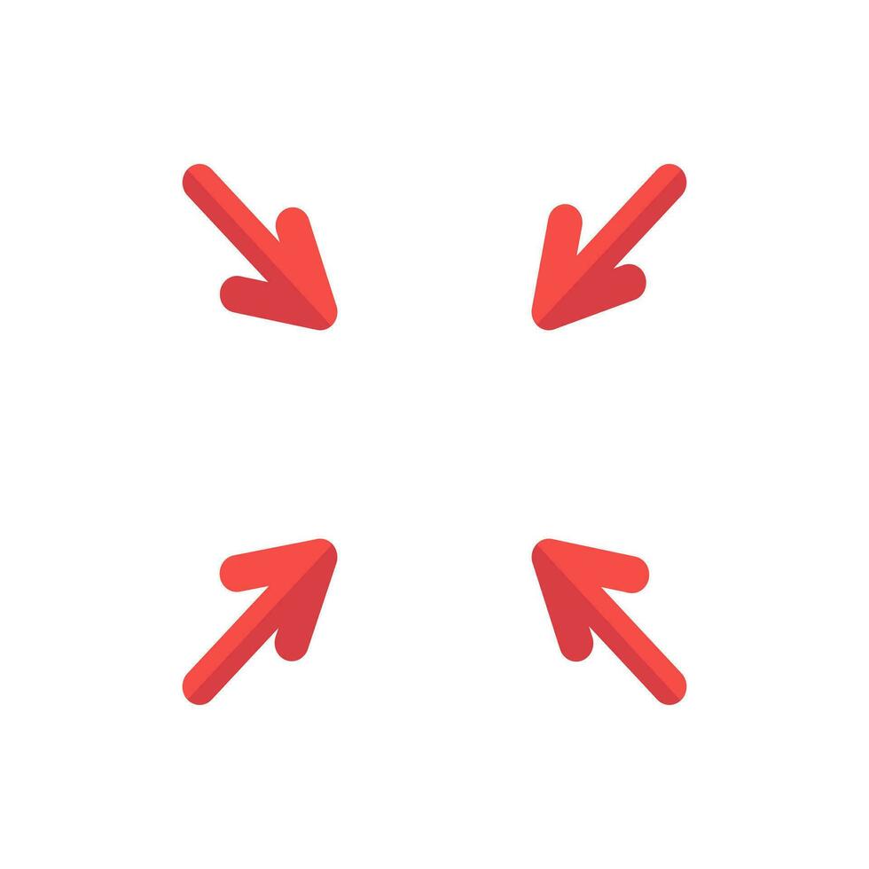 minimize compact size rally icon small scale arrow icon. down size icon in arrow,white background isolate vector