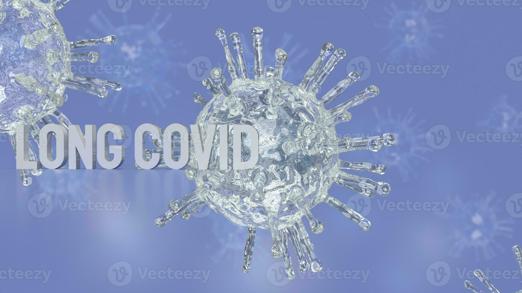 The long covid on virus background for sci or medicine concept 3d rendering photo
