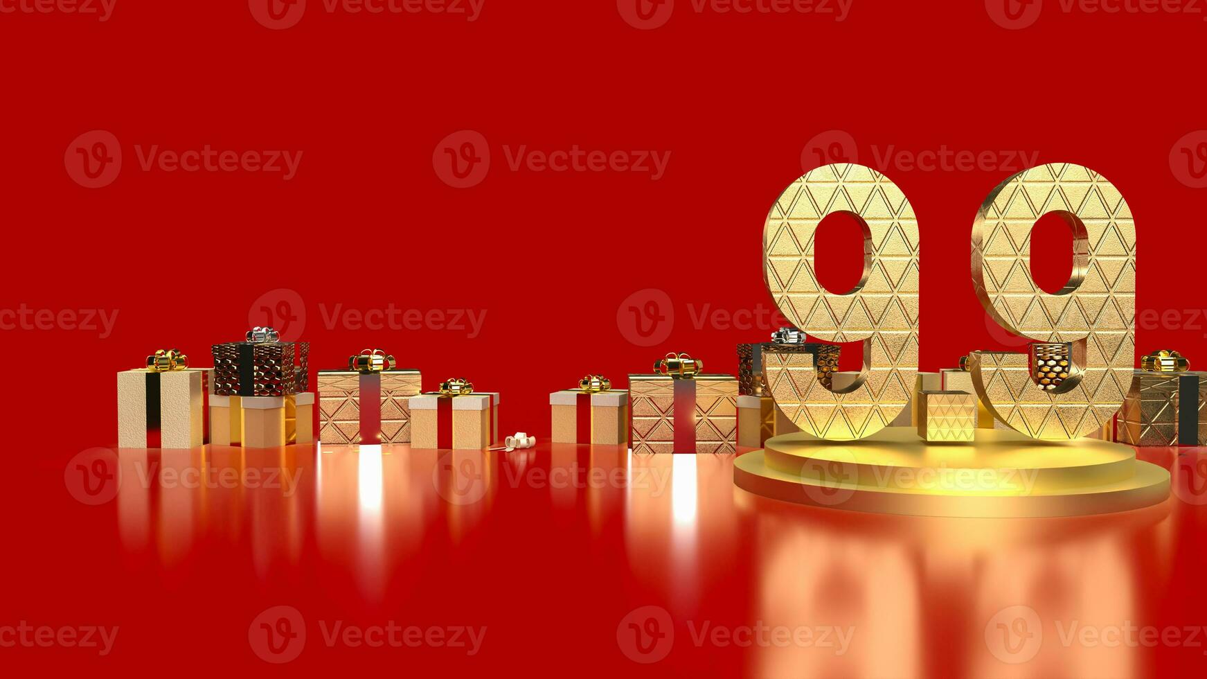 The 9.9 number on red background for sale or promotion concept 3d rendering photo