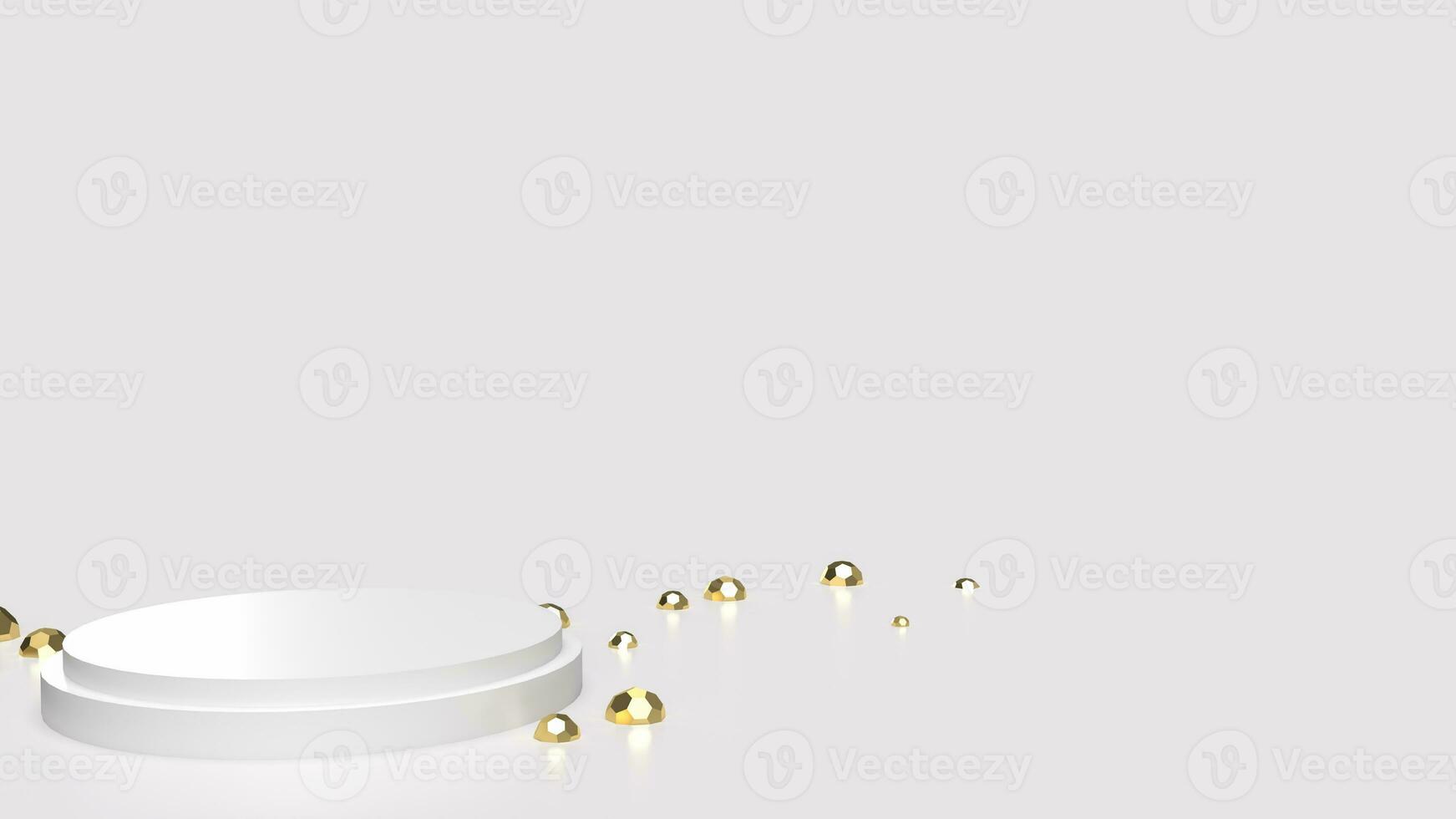 The white product podium and gold for presentation or advertising concept 3d rendering photo