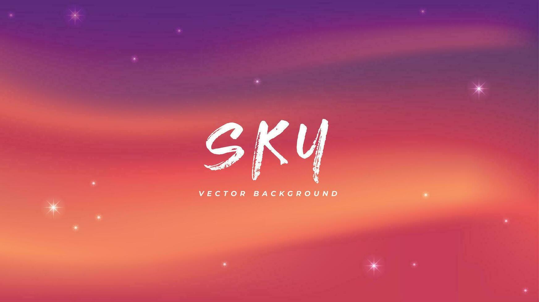 abstract vector bg sunset night sky with stars