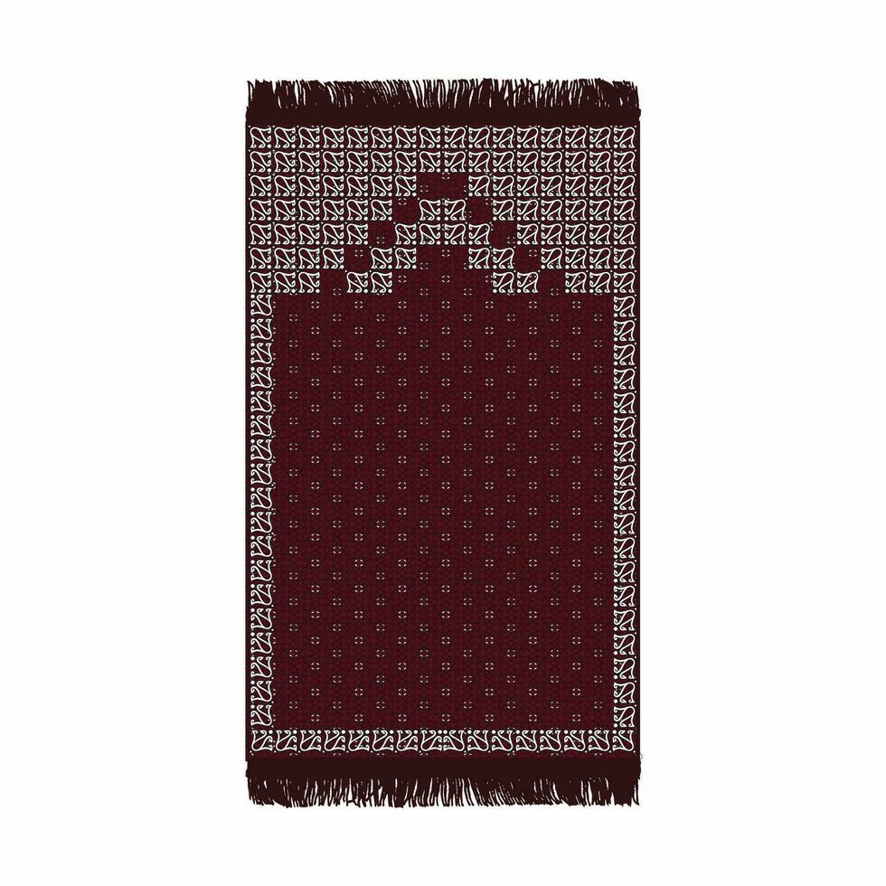 Islamic Black Color Prayer Mat Rug Arabic Design vector