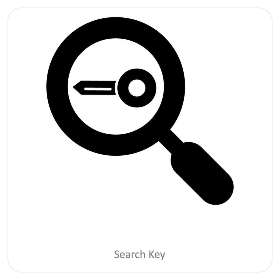 Search key and network icon concept vector