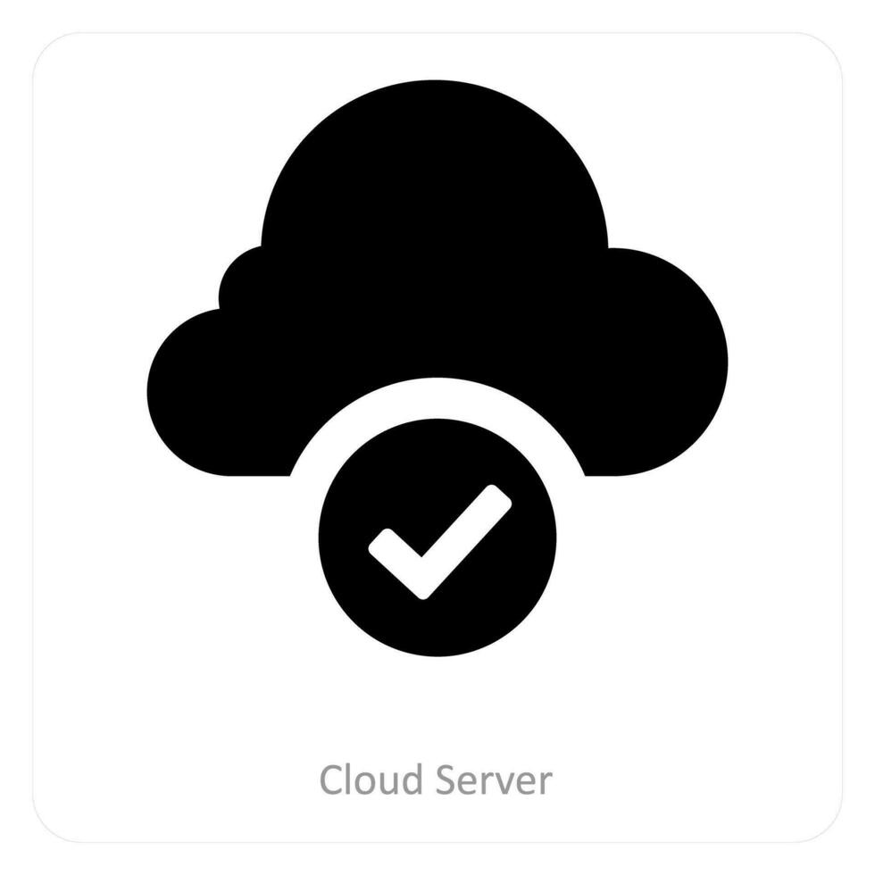 Cloud Server and connection icon concept vector