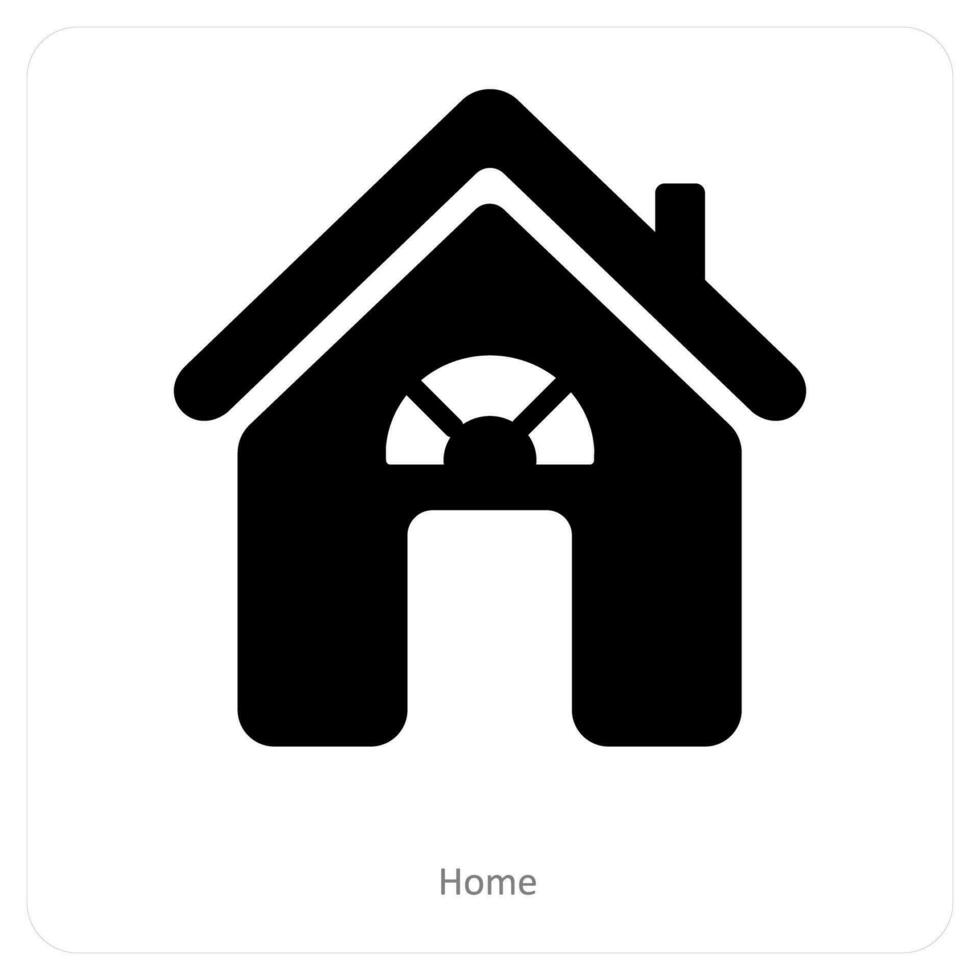 hogar y puerta icono concepto vector