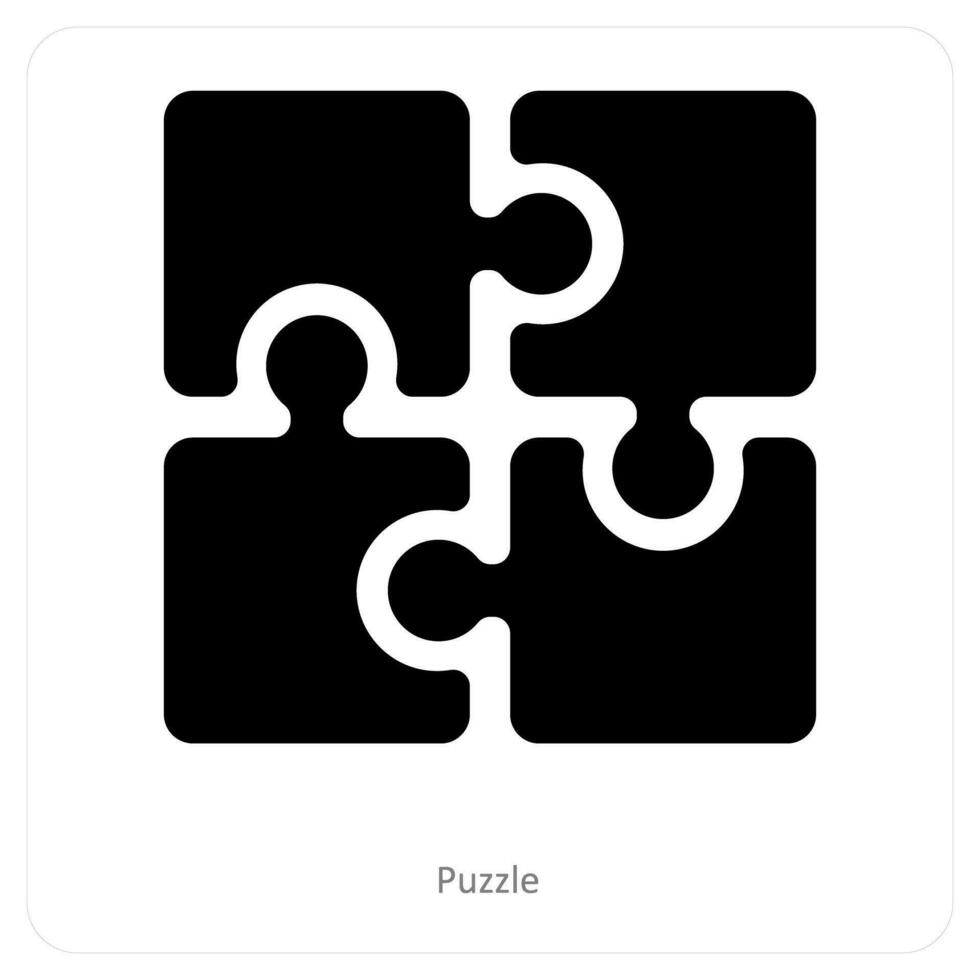 Puzzle and solution icon concept vector
