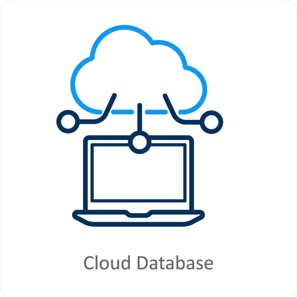 Cloud Database and internet icon concept vector