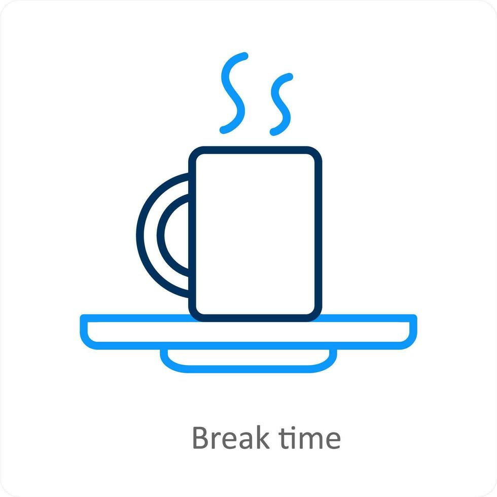 break time and tea cup icon concept vector