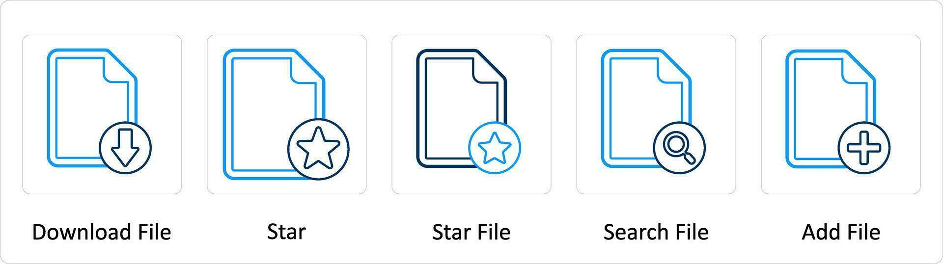 A set of 5 Extra icons as download file, star, star file vector