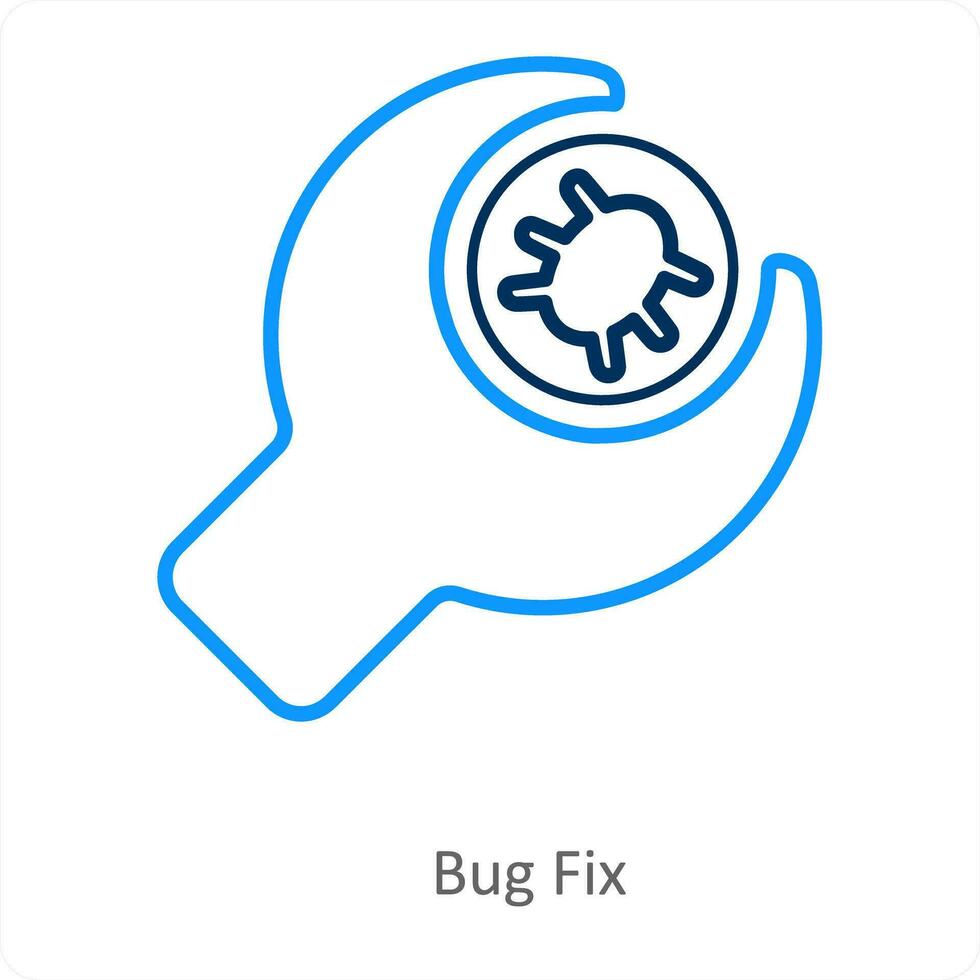 Bug Fix and virus icon concept vector