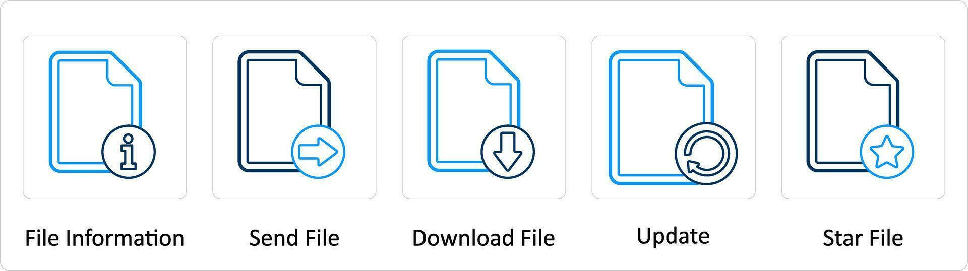 A set of 5 Extra icons as file information, send file, update vector