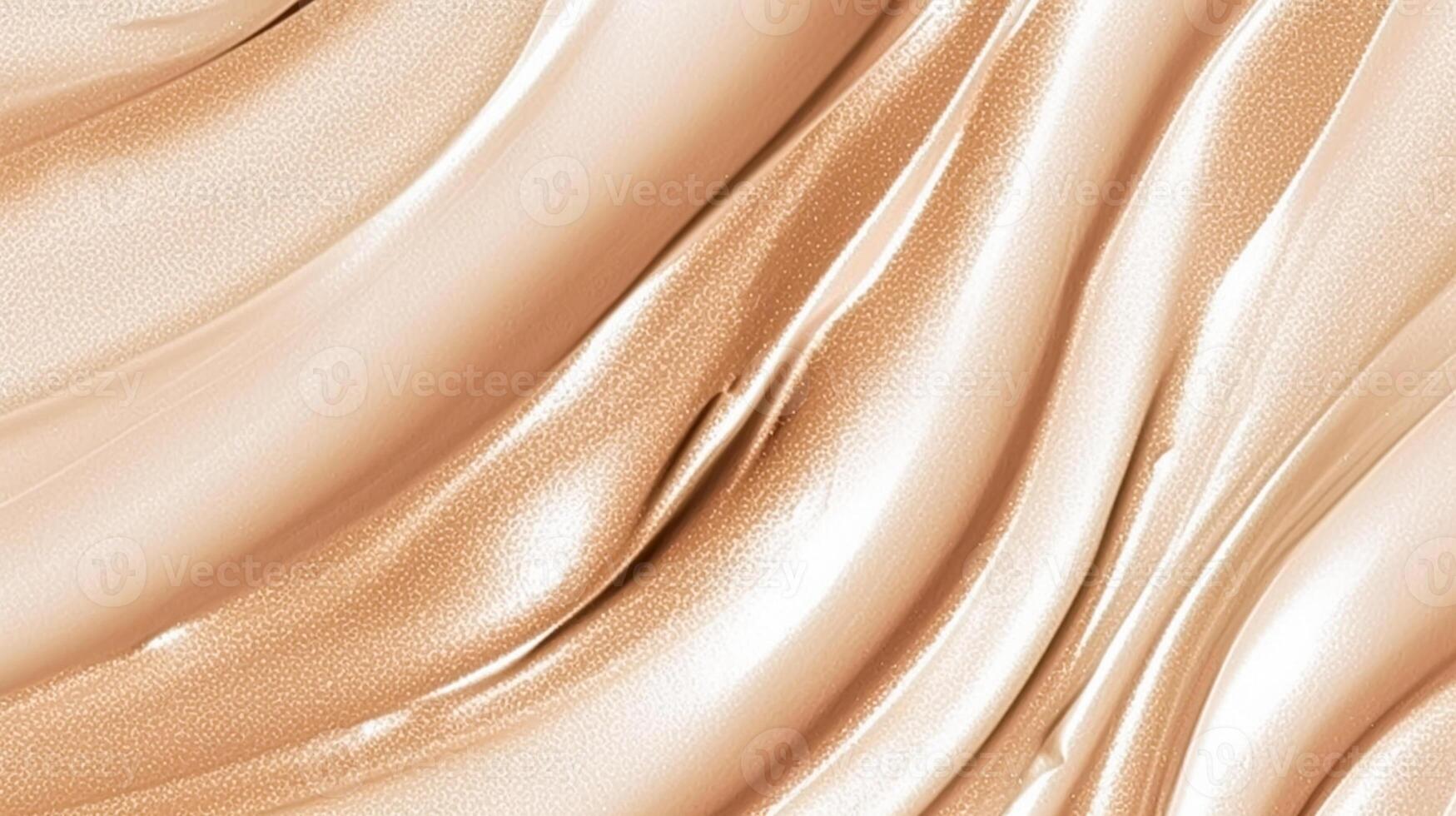 Golden beige cosmetic texture, liquid foundation, gold shimmer, bronzer, highlighter or concealer as beauty makeup product background, skincare cosmetics and luxury make-up, generative ai photo