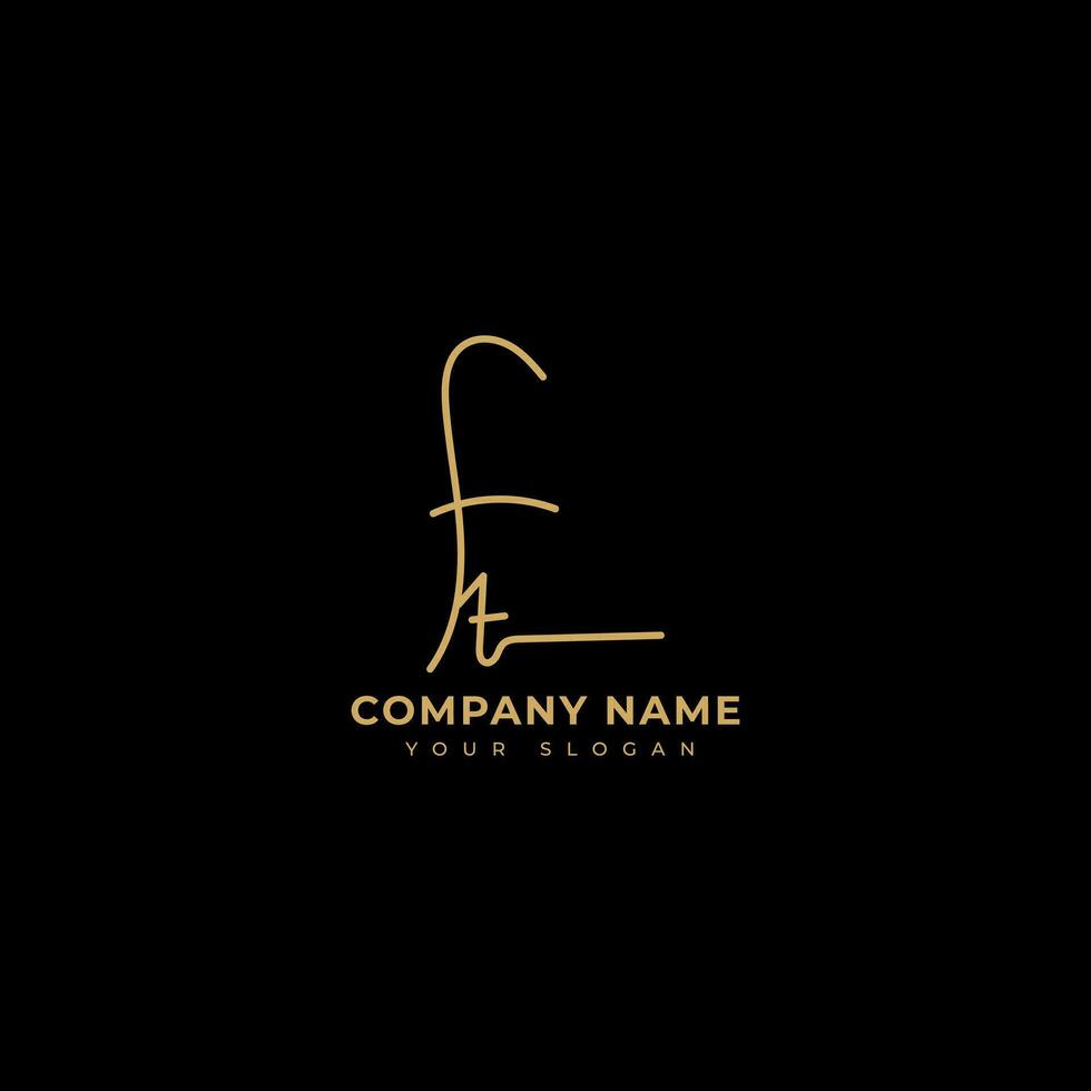 Ft Initial signature logo vector design