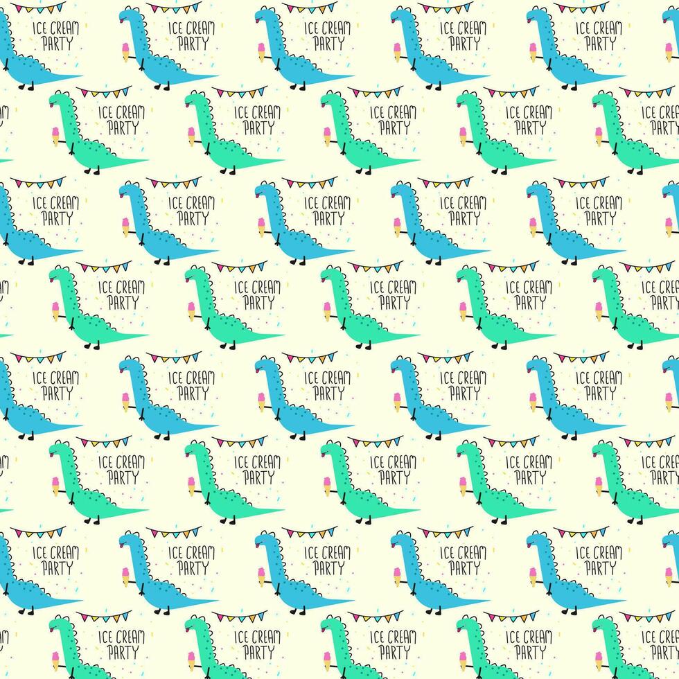 cute dinosaur vector pattern for print, greeting card and background wallpaper