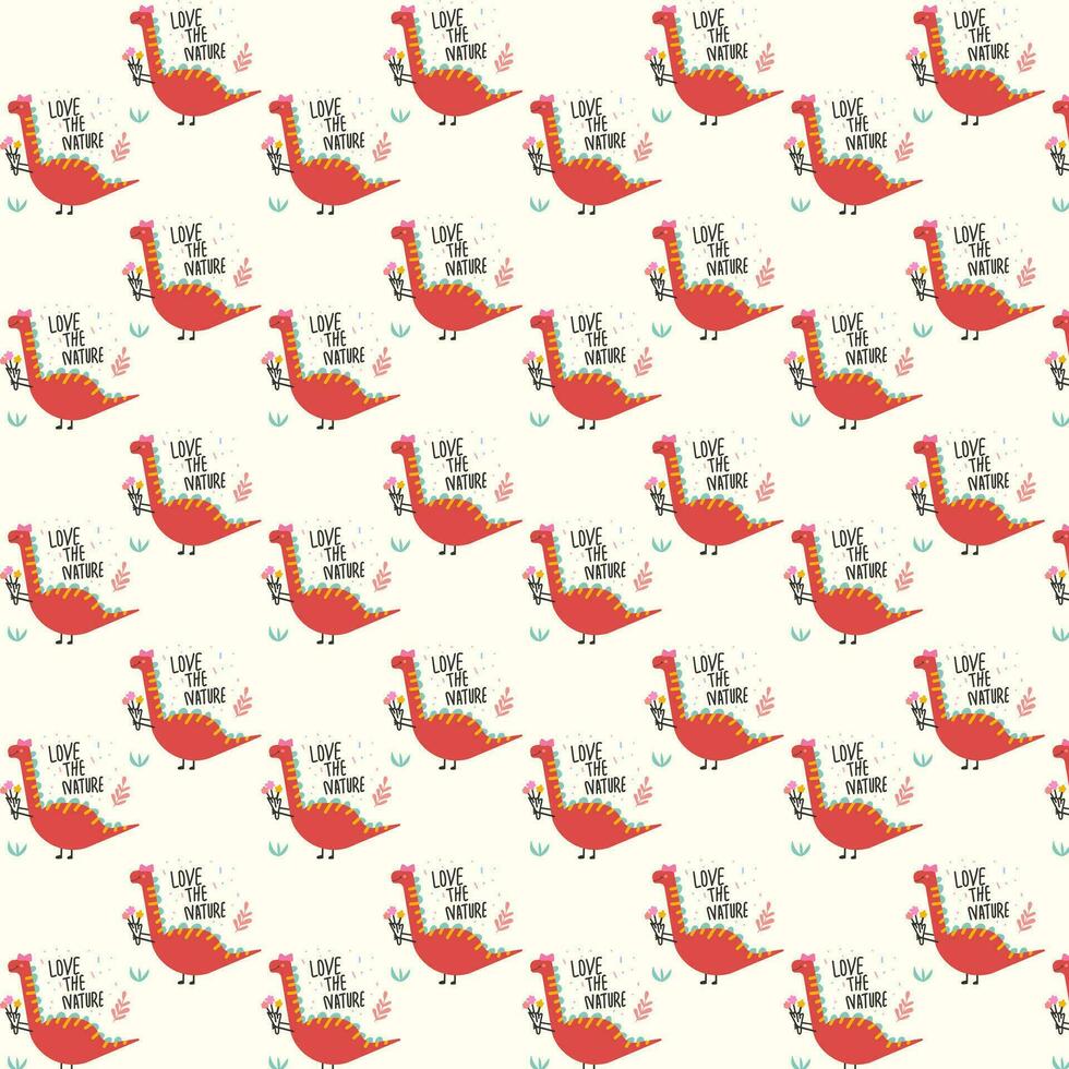 cute dinosaur vector pattern for print, greeting card and background wallpaper