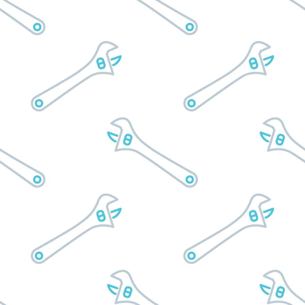 a seamless pattern with wrenches on a white background vector