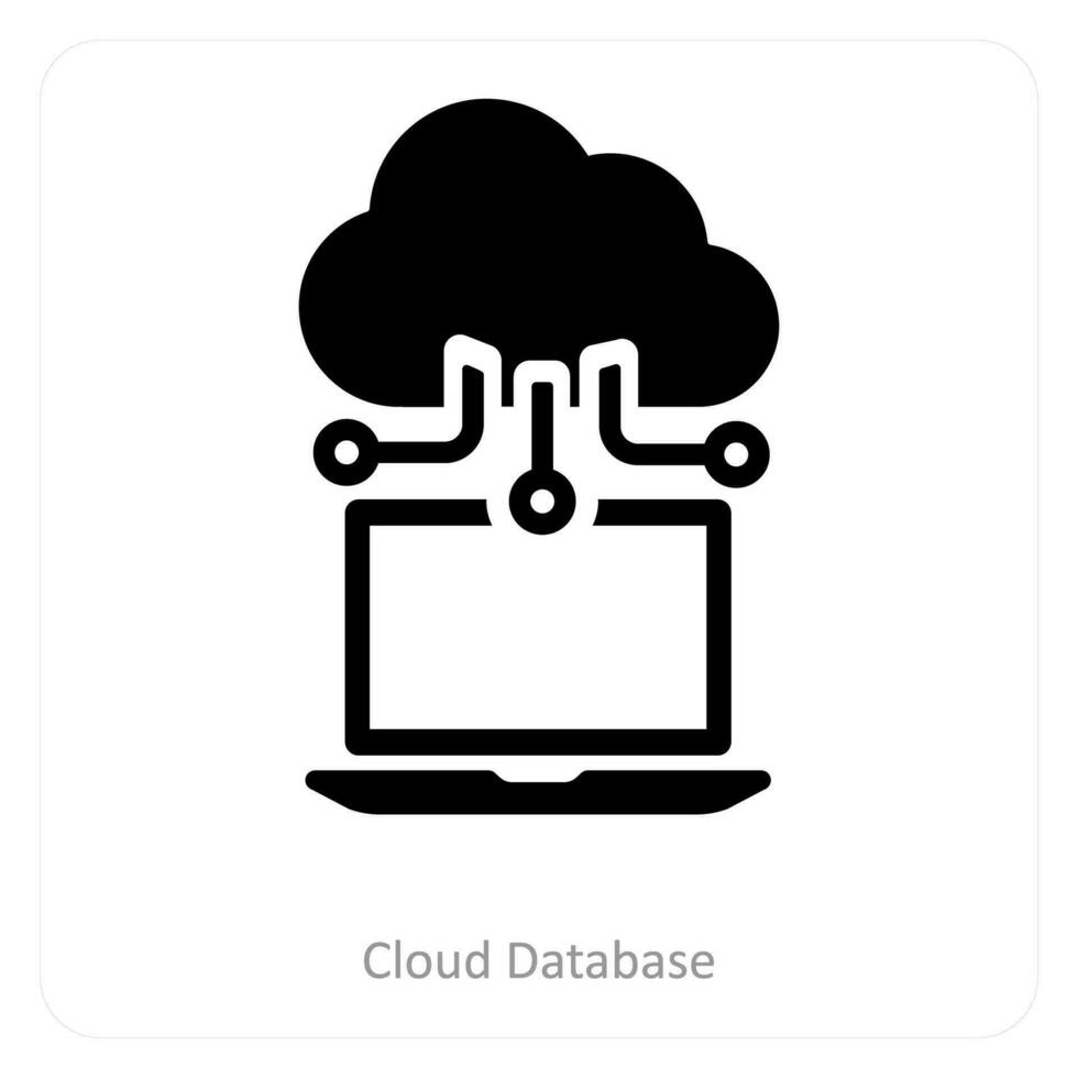 Cloud Database and computing icon concept vector