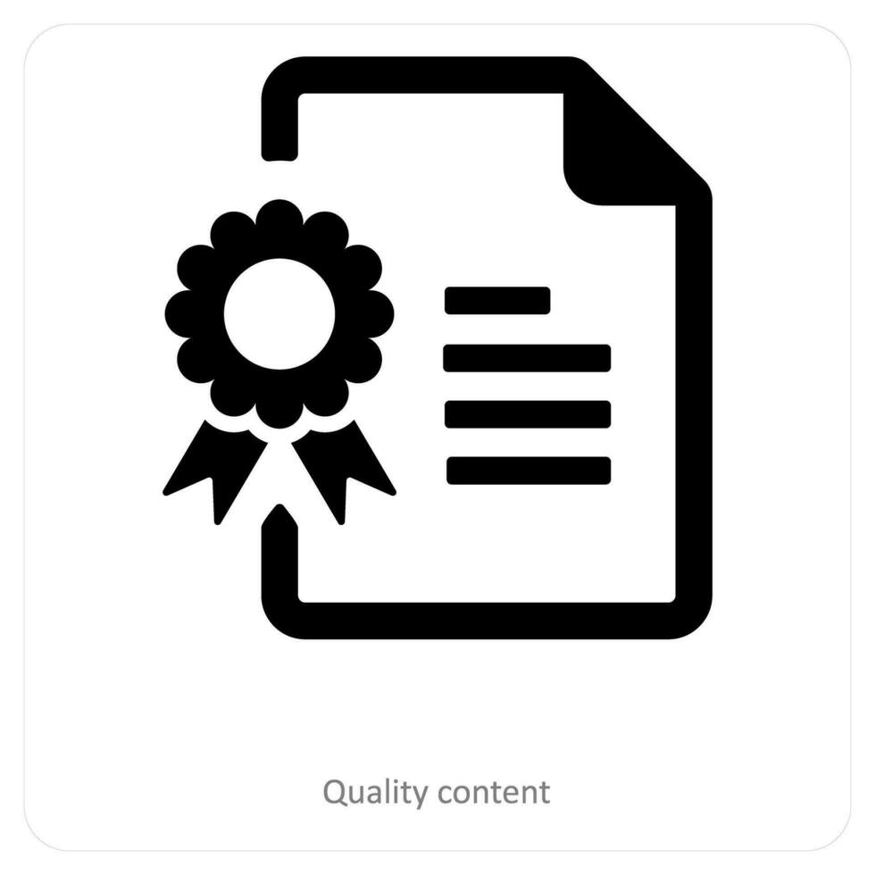 Quality Content and certificate icon concept vector