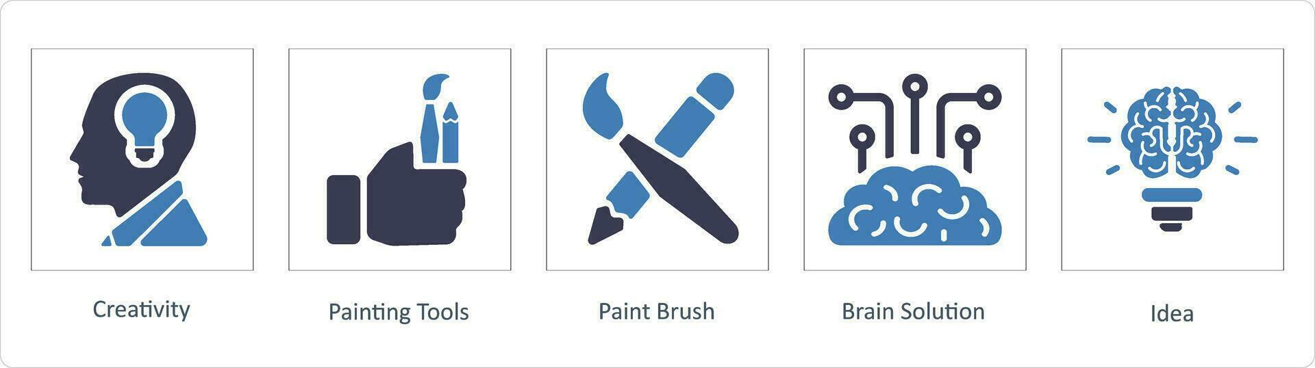 creatividad, pintura herramientas icono concepto vector