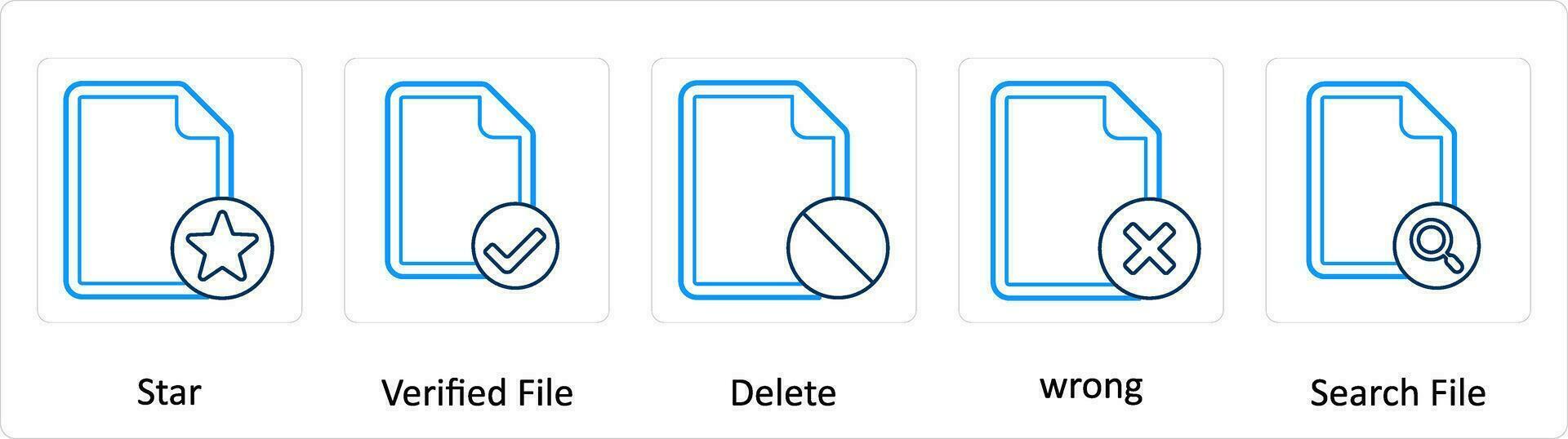 A set of 5 Extra icons as star, verified file, delete vector