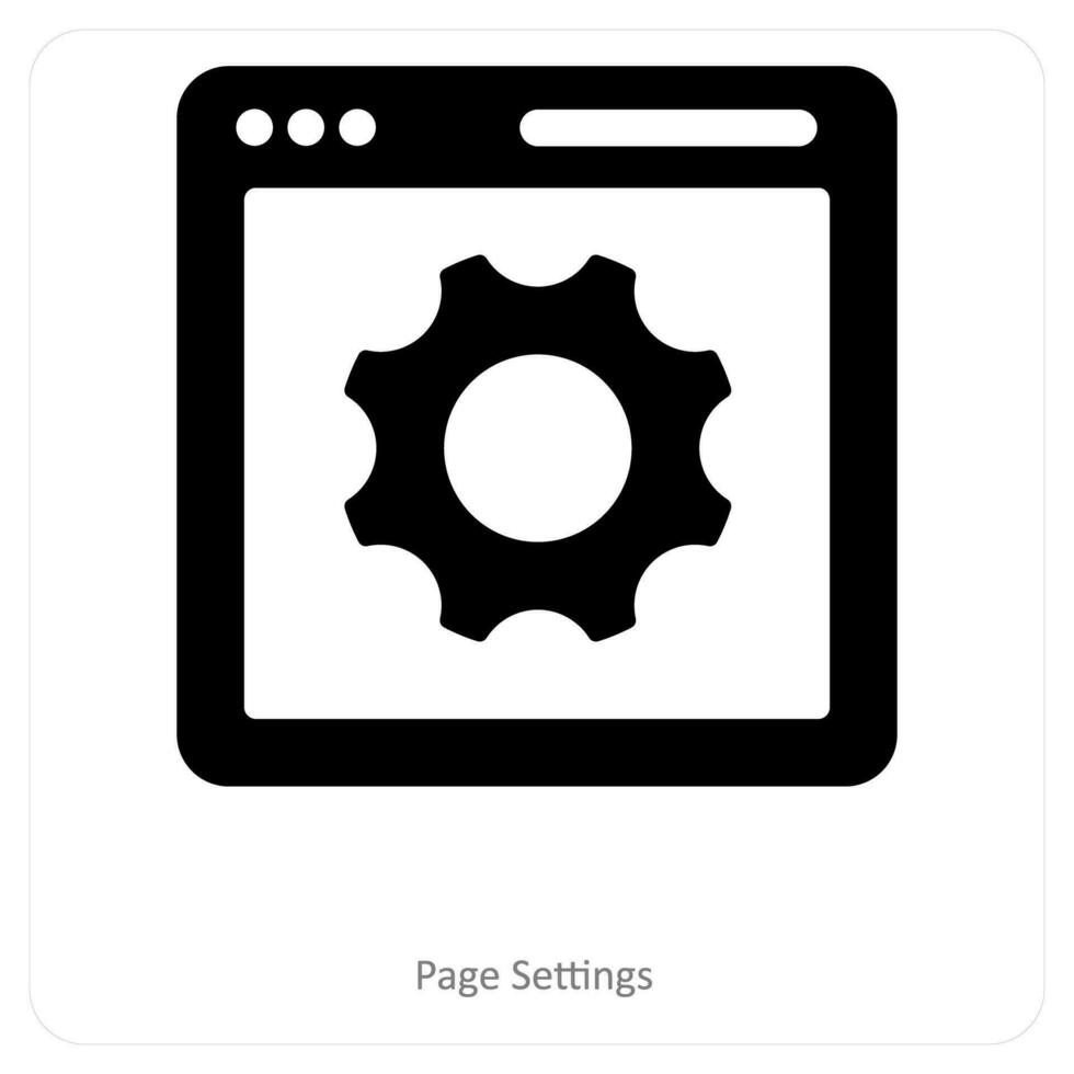 Page Setting and web page icon concept vector