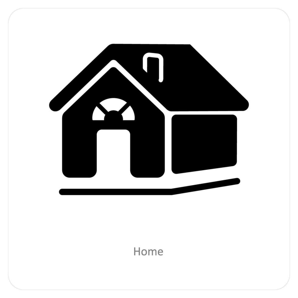 hogar y puerta icono concepto vector