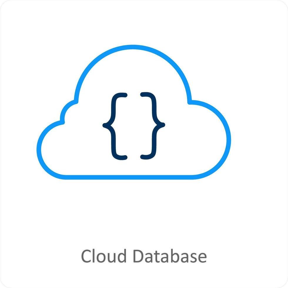 Cloud Database and internet icon concept vector