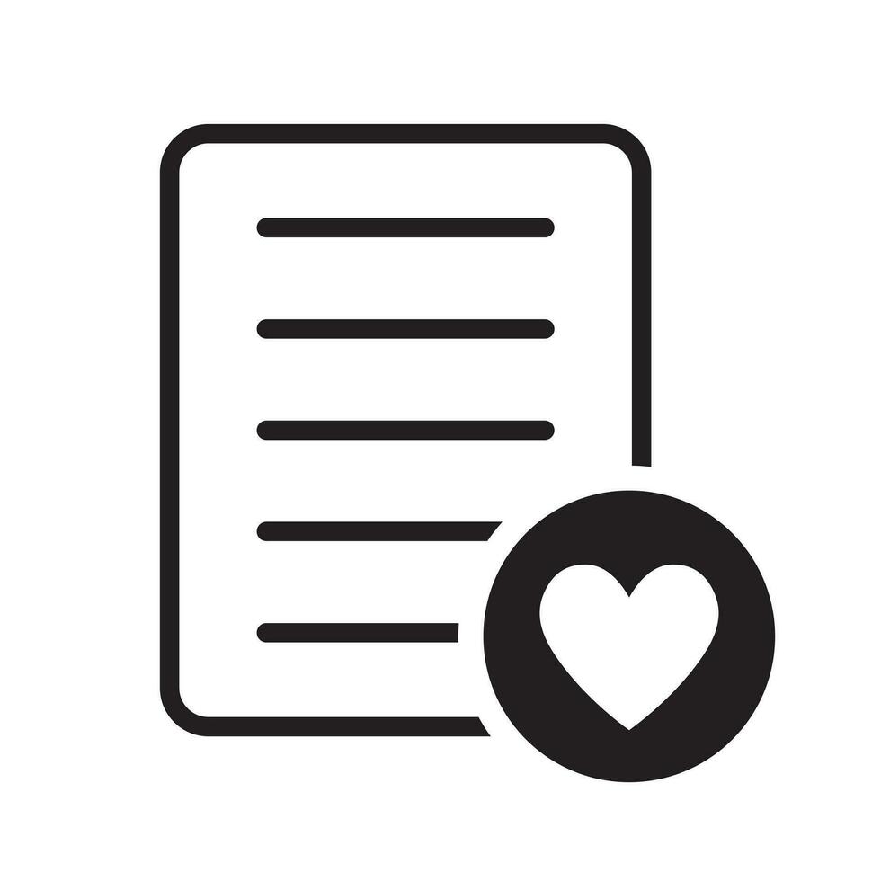 Wishlist icon in flat style. Love letter, like document vector illustration on white isolated background. Favorite list business concept.