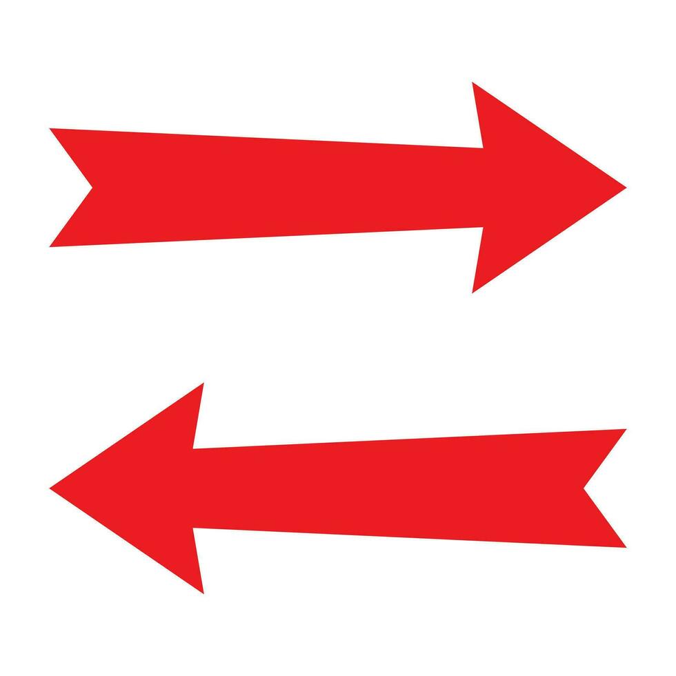 Red arrow sign icon. Left and Right direction pointer. Next and