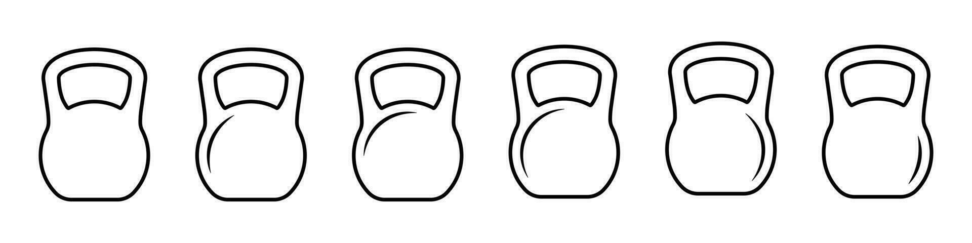 Kettlebell line icon. Weight icon, training equipment flat vector icon for exercise apps and websites.