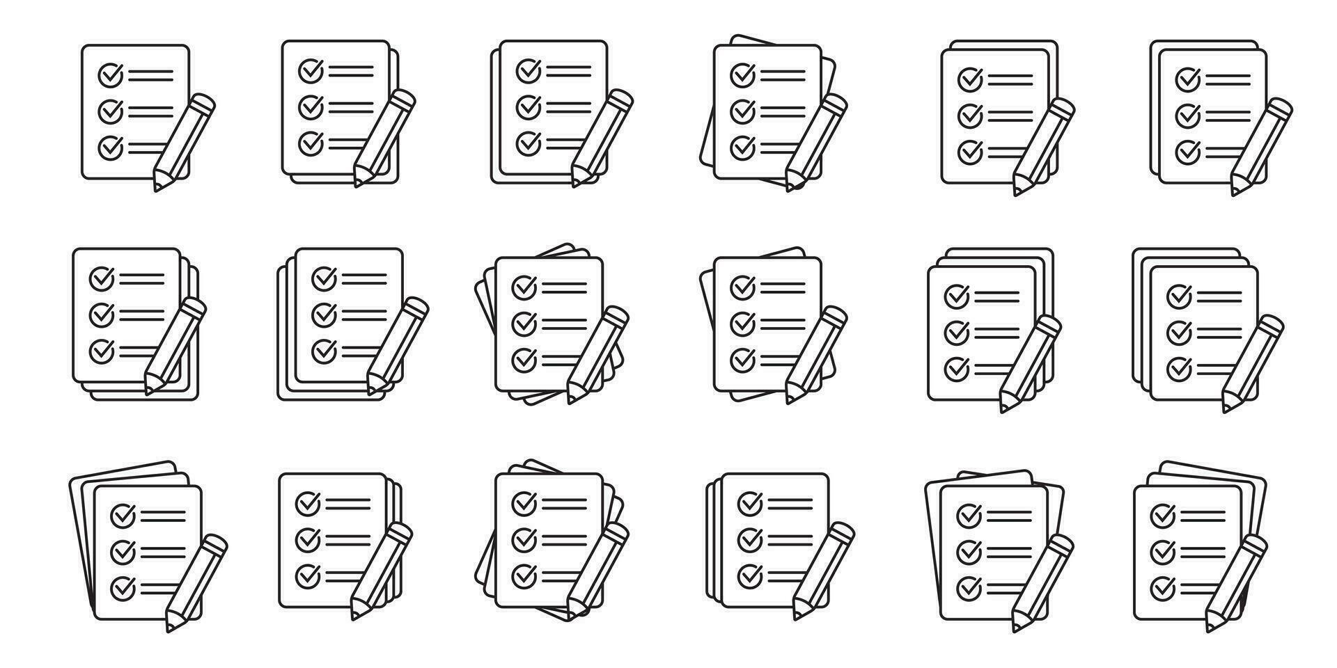 Checklist with pencil icon. Test, questionnaire icon. To do list vector icon for web site and app design.