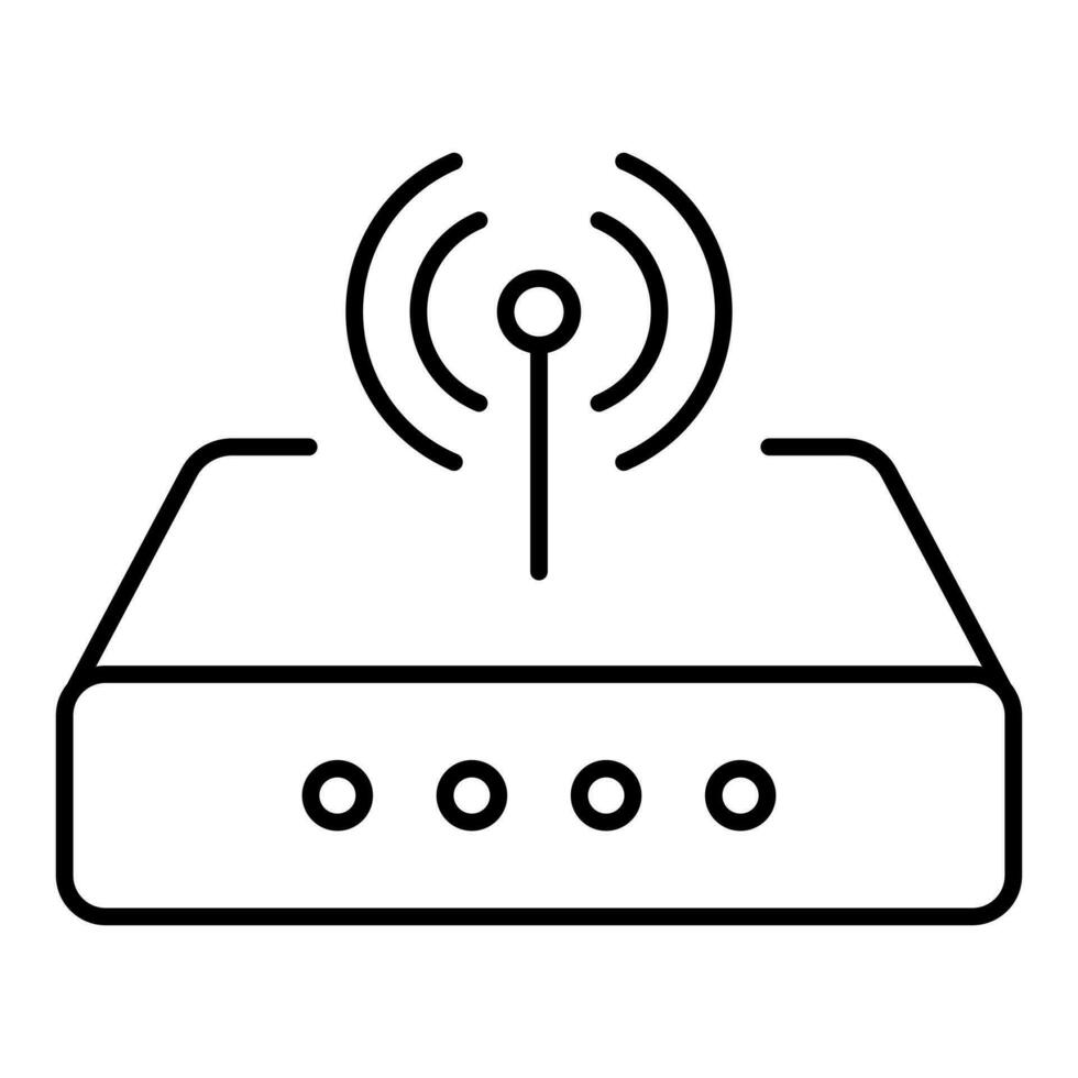Router icon. Router related signal line icon isolated, wifi router. vector