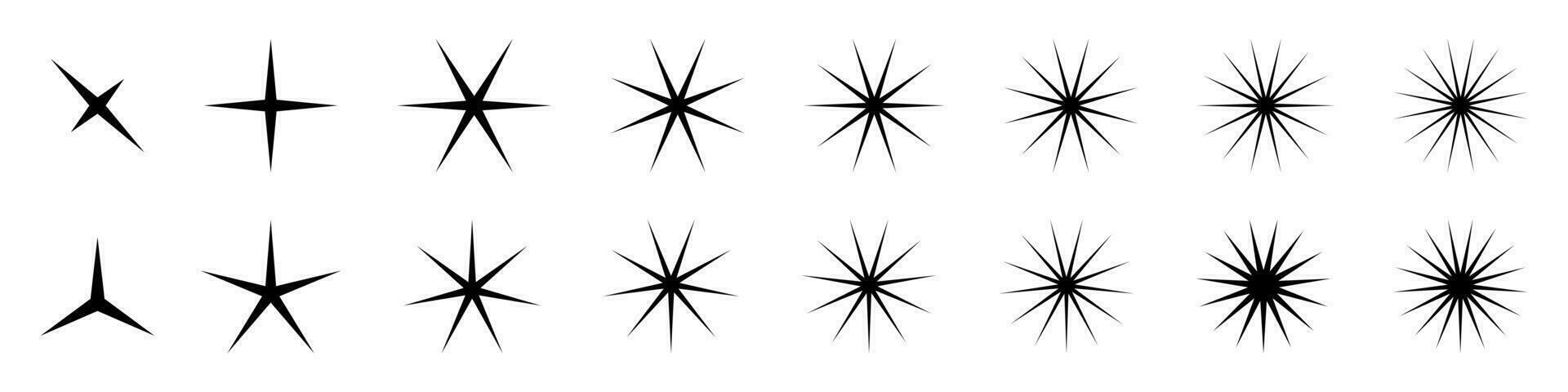 estrella iconos conjunto de estallido estelar colección de de moda estrellas formas vector íconos para aplicaciones y sitios web