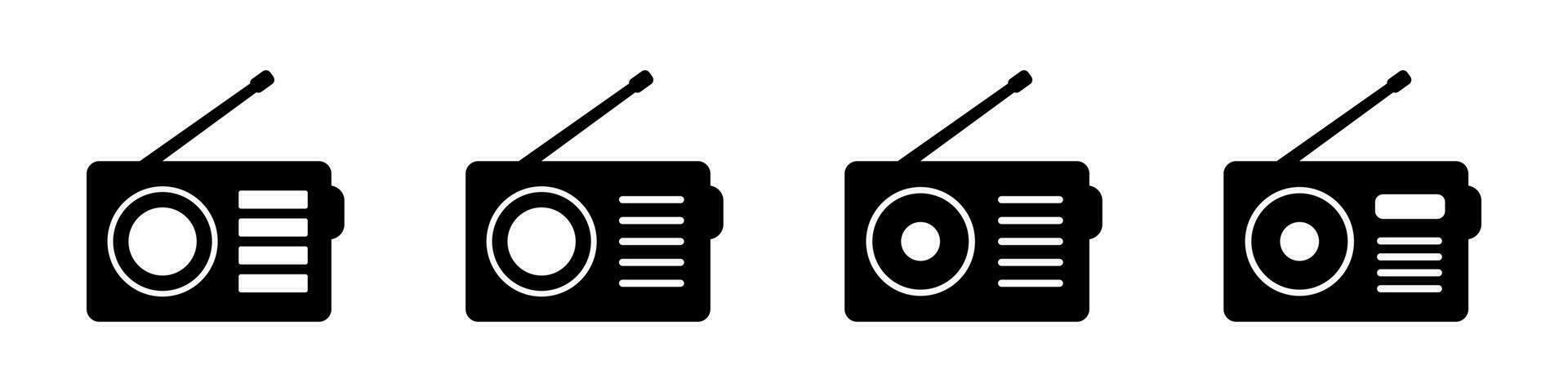 Retro radio icon, vector isolated.