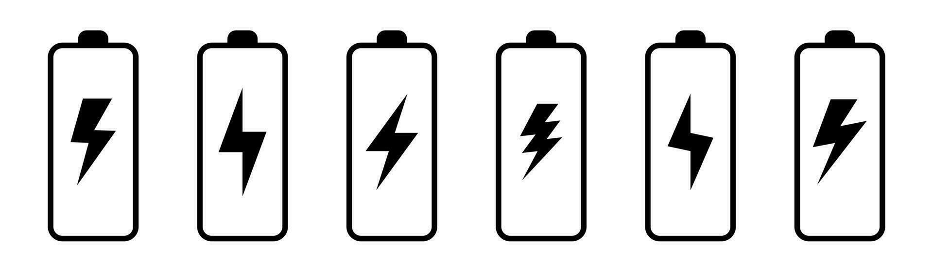 Battery icon with lightning bolt sign. Battery charging icon with lightning bolt symbol. vector