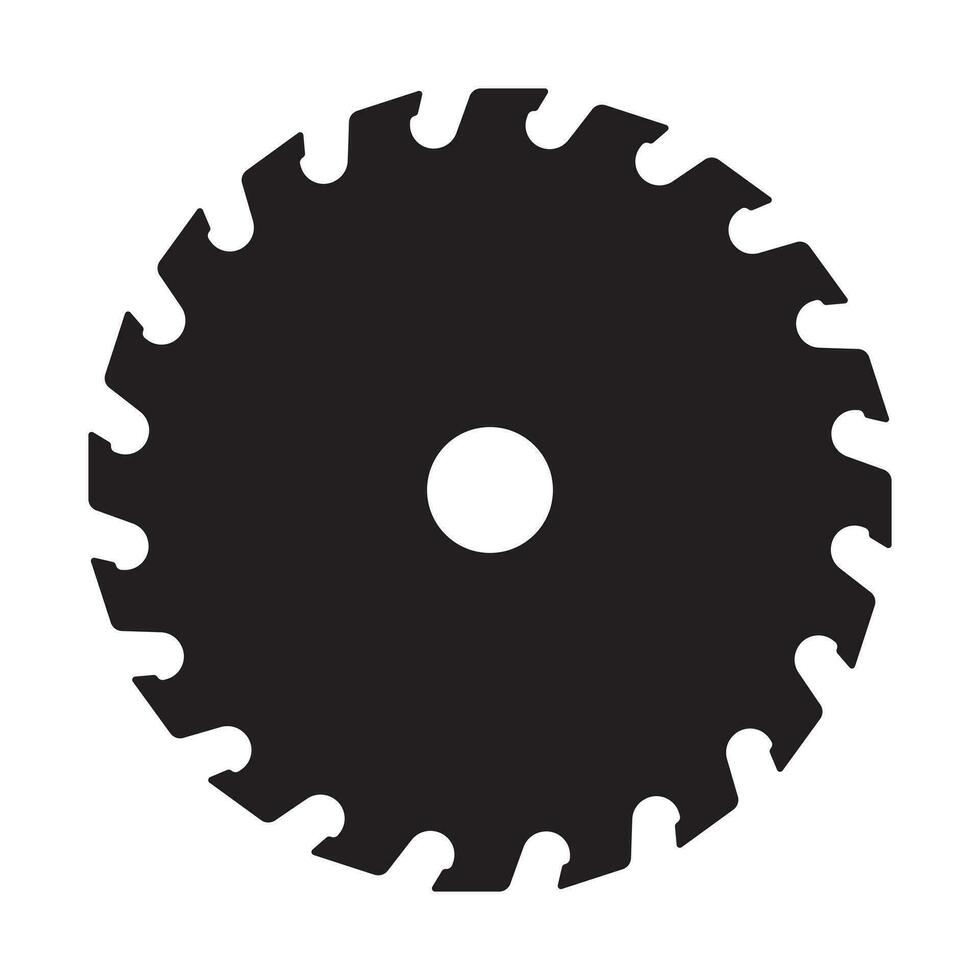 Circular saw icon. Black silhouettes of circular saw blades, vector illustration.