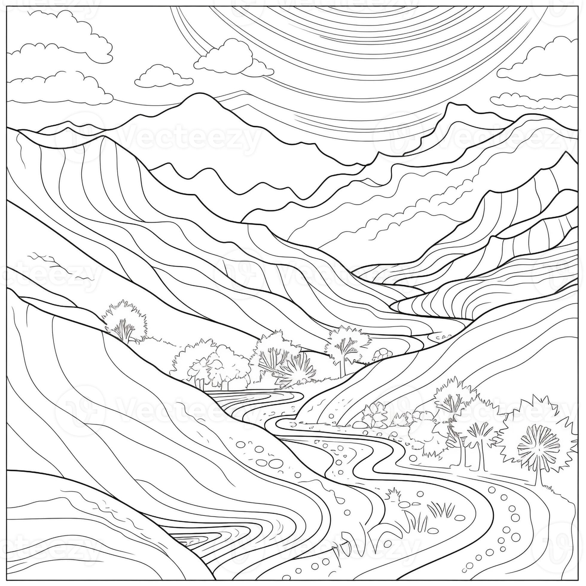 Spring Coloring Pages 26641370 Stock Photo at Vecteezy