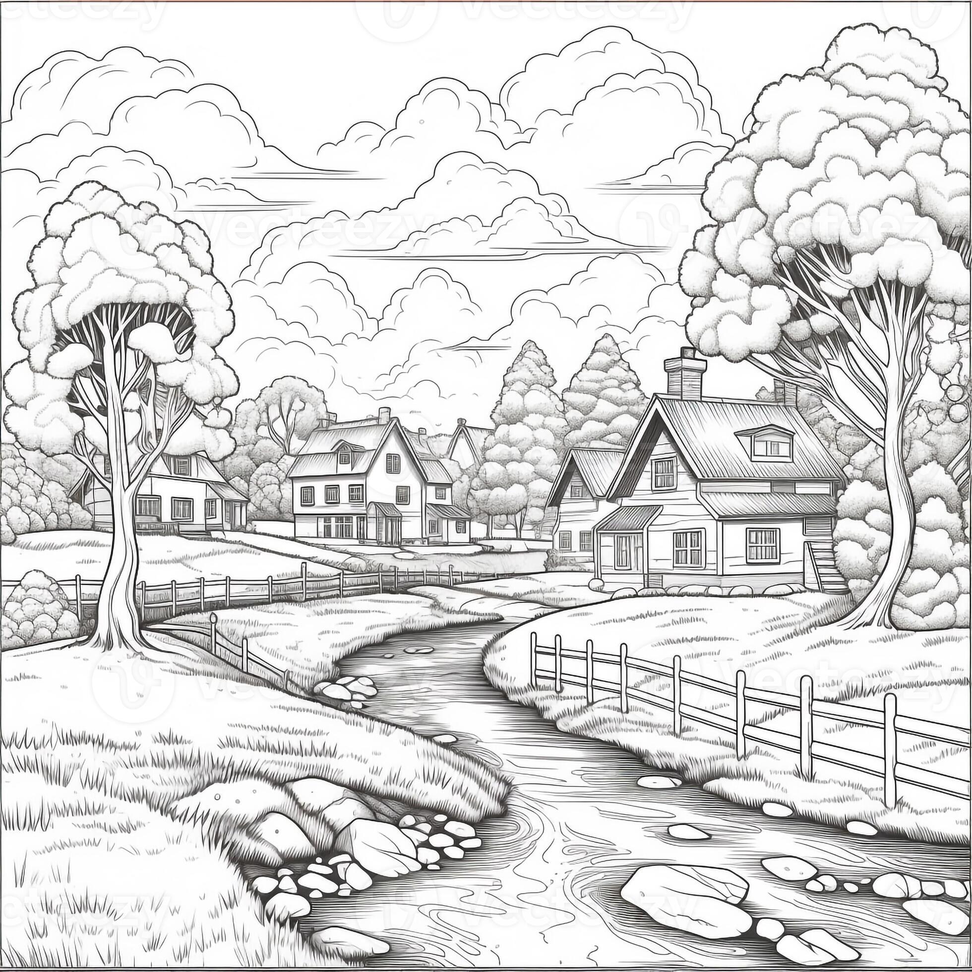 Spring Coloring Pages 26641487 Stock Photo at Vecteezy