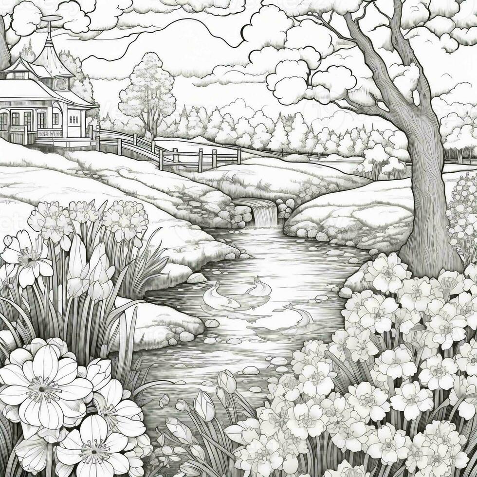 Spring Coloring Pages photo